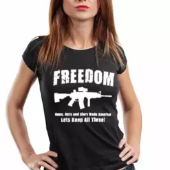 Bewild Freedom Guns Guts Glory Girl's T-Shirt Cool Funny & Offensive