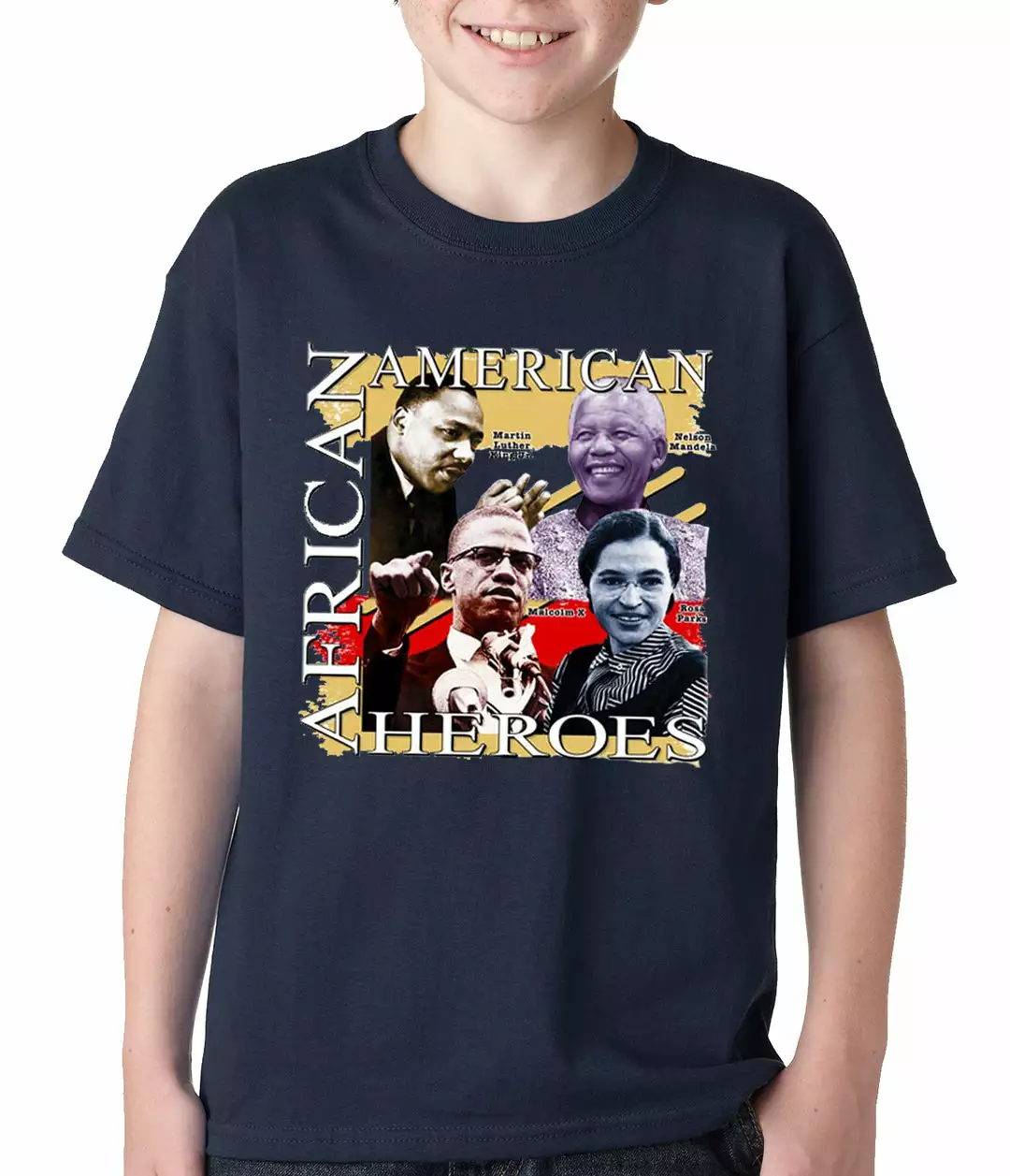 Bewild Full Color African American Heroes Kids T-shirt 7 Bewild Full Color African American Heroes Kids T-shirt