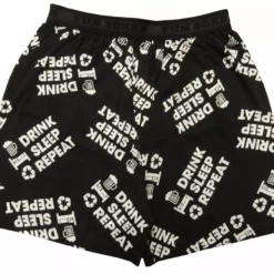Bewild Men's Boxers Fun Boxer - Drink Sleep Repeat Boxer Shorts