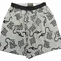 Bewild Fun Boxers - Got Gas? (Light Grey/Black) Men's Boxers