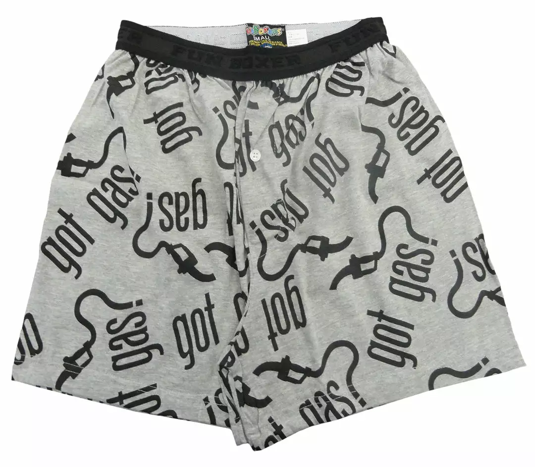 Bewild Fun Boxers - Got Gas? (Light Grey/Black) Men's Boxers 4 Bewild Fun Boxers - Got Gas? (Light Grey/Black) Men's Boxers