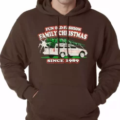 Bewild Fun Old-Fashioned Family Christmas Since 1989 Adult Hoodie Holiday Prints