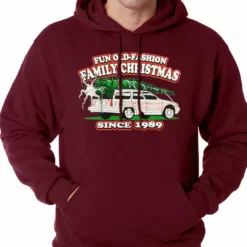Bewild Fun Old-Fashioned Family Christmas Since 1989 Adult Hoodie Holiday Prints