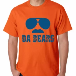Bewild Sport Inspiration Funny "Da Bears" Sunglasses & Mustache Mens T-shirt
