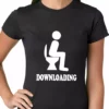 Bewild Funny Downloading Poop Ladies T-shirt