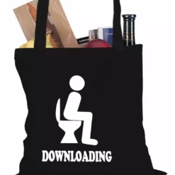 Bewild Funny Downloading Poop Tote Bag Cool Funny & Offensive
