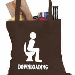 Bewild Funny Downloading Poop Tote Bag Cool Funny & Offensive