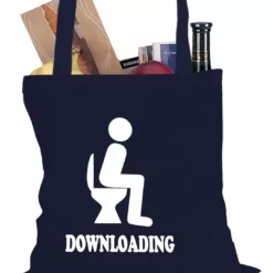Bewild Funny Downloading Poop Tote Bag Cool Funny & Offensive