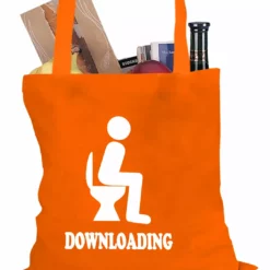 Bewild Funny Downloading Poop Tote Bag Cool Funny & Offensive