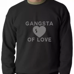 Bewild Gangsta Of Love Heart Teardrop Adult Crewneck