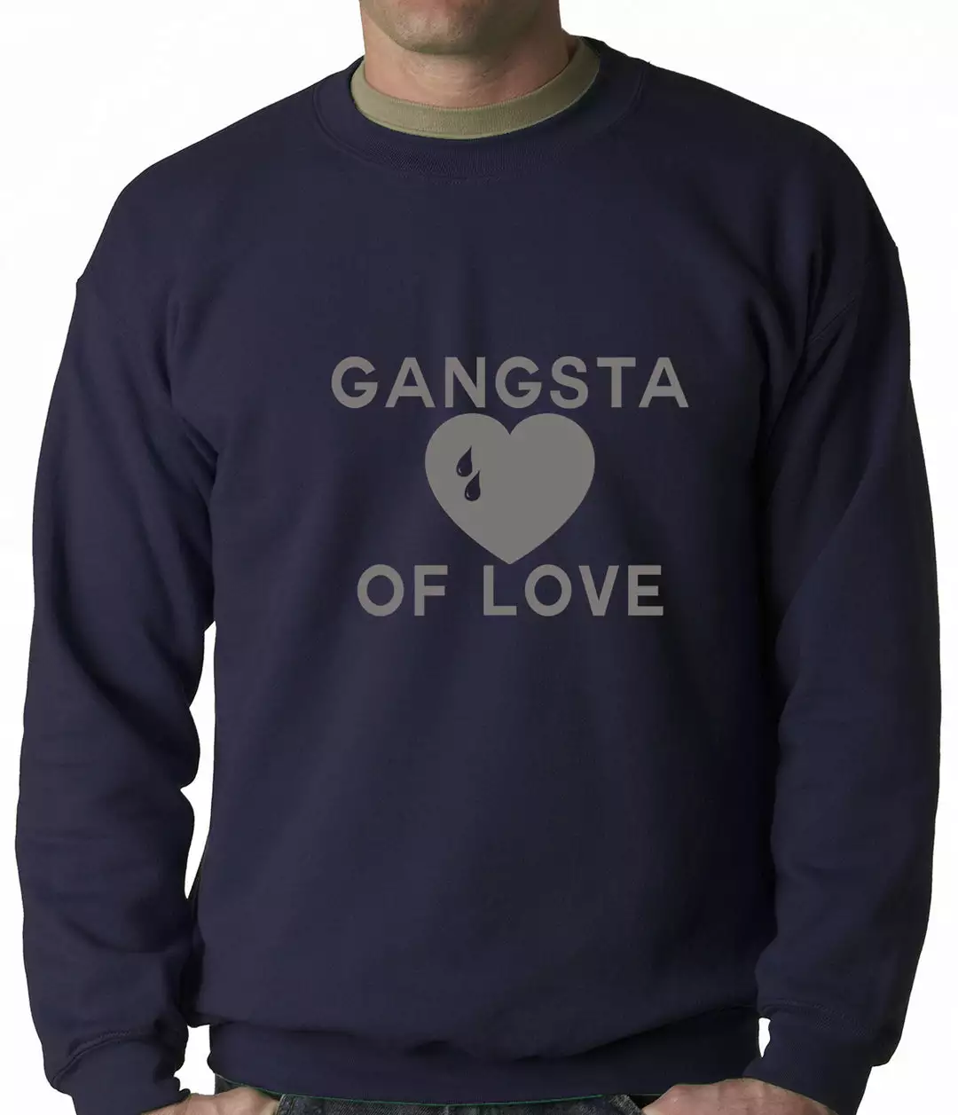 Bewild Gangsta Of Love Heart Teardrop Adult Crewneck 6 Bewild Gangsta Of Love Heart Teardrop Adult Crewneck