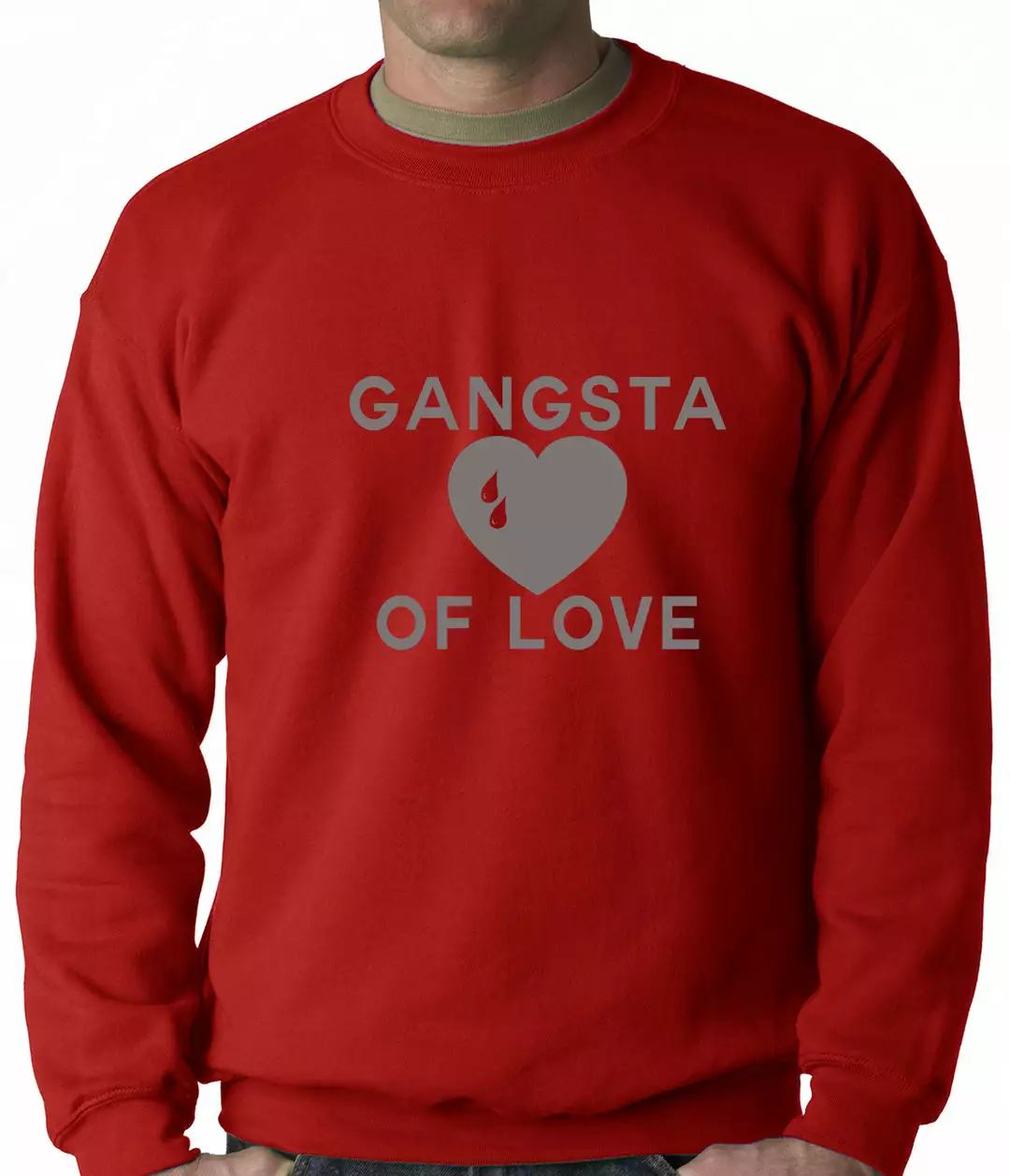 Bewild Gangsta Of Love Heart Teardrop Adult Crewneck 7 Bewild Gangsta Of Love Heart Teardrop Adult Crewneck