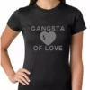 Bewild Gangsta Of Love Heart Teardrop Girls T-shirt Cool Funny & Offensive