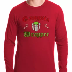 Bewild Gangsta Wrap Funny Christmas Thermal Shirt Holiday Prints