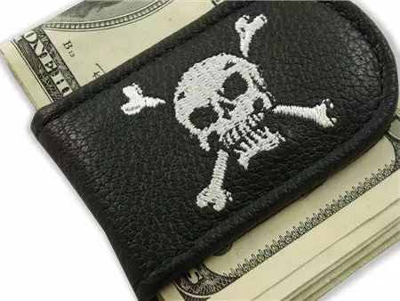 Bewild Genuine Leather Magnetic Money Clip (Skull & Crossbones) 5 Bewild Genuine Leather Magnetic Money Clip (Skull & Crossbones)