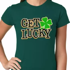 Bewild Get Lucky Irish Shamrock Girls T-shirt