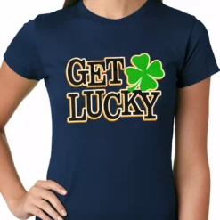Bewild Get Lucky Irish Shamrock Girls T-shirt