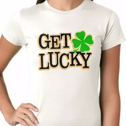 Bewild Get Lucky Irish Shamrock Girls T-shirt