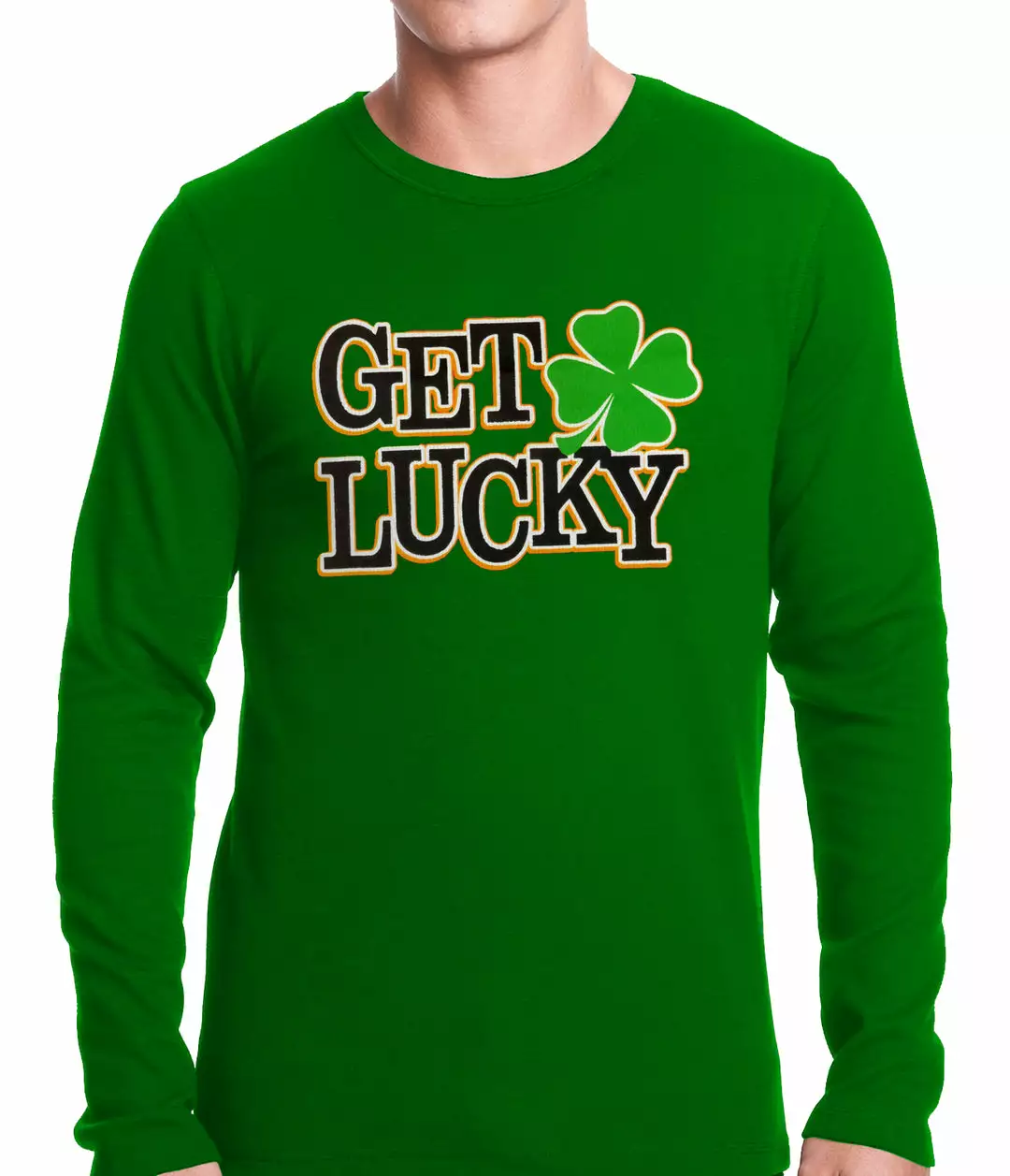 Bewild Get Lucky Irish Shamrock Thermal Shirt 3 Bewild Get Lucky Irish Shamrock Thermal Shirt