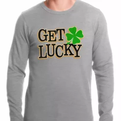 Bewild Get Lucky Irish Shamrock Thermal Shirt 10 Bewild Get Lucky Irish Shamrock Thermal Shirt