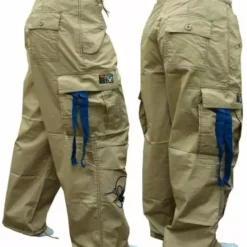 Bewild Ghast Cargo Drawstring Pants (Khaki / Blue)