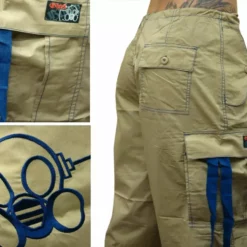 Bewild Ghast Cargo Drawstring Pants (Khaki / Blue)