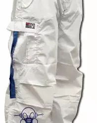 Bewild Ghast Cargo Drawstring Pants (White/Blue)