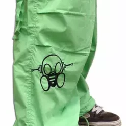 Bewild Ghast Cargo Drawstring Raver Pants (Lime)