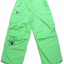 Bewild Ghast Cargo Drawstring Raver Pants (Lime)