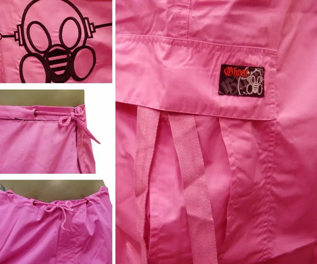 Bewild Ghast Cargo Drawstring Raver Pants (Pink) 8 Bewild Ghast Cargo Drawstring Raver Pants (Pink)