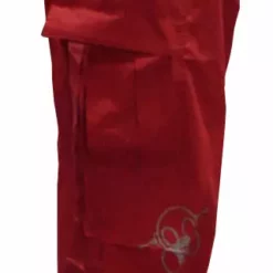 Bewild Ghast Cargo Drawstring Raver Pants (Red)