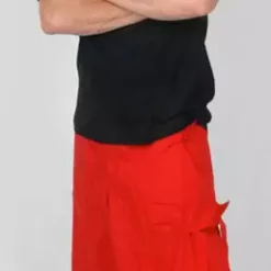 Bewild Ghast Cargo Drawstring Raver Pants (Red)