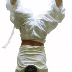 Bewild Ghast Cargo Drawstring Raver Pants (White)