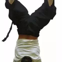 Bewild Ghast Contrast Stitch Cargo Raver Pants (Black / Orange)