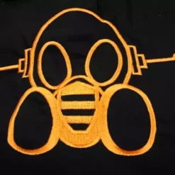 Bewild Ghast Contrast Stitch Cargo Raver Pants (Black / Orange)