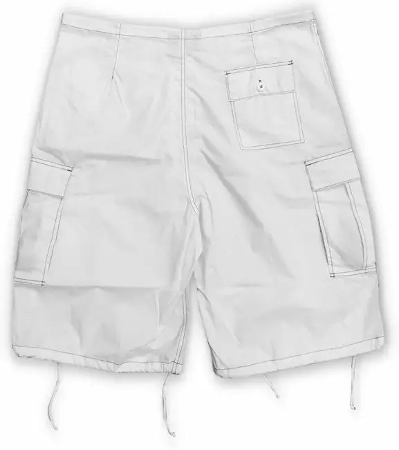 Bewild Ghast Contrast Stitch Cargo Shorts (White/Black) 5 Bewild Ghast Contrast Stitch Cargo Shorts (White/Black)