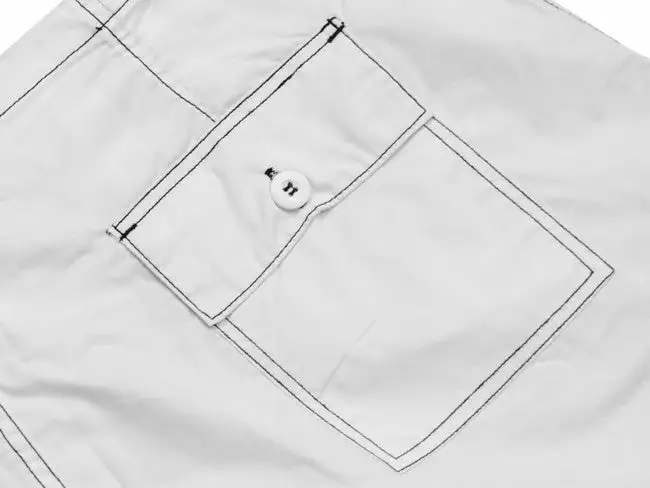 Bewild Ghast Contrast Stitch Cargo Shorts (White/Black) 8 Bewild Ghast Contrast Stitch Cargo Shorts (White/Black)