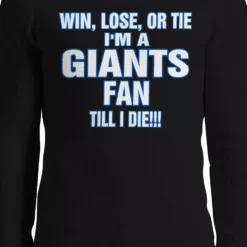 Bewild Sport Inspiration Giants Fan Till I Die Thermal Long Sleeve Shirt