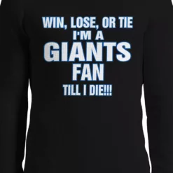 Bewild Sport Inspiration Giants Fan Till I Die Thermal Long Sleeve Shirt
