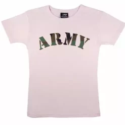 Bewild Cool Funny & Offensive Girls Pink "ARMY" T-Shirt