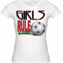 Bewild Cool Funny & Offensive Girls Rule Turf Queen Girls T-Shirt