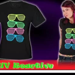 Bewild 80's Style Sunglasses Black Light Responsive Girls T-Shirt Cool Funny & Offensive