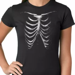 Bewild Glow In The Dark Ribcage Ladies T-shirt Halloween Prints