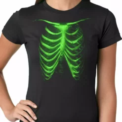Bewild Glow In The Dark Ribcage Ladies T-shirt Halloween Prints