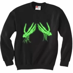 Bewild Halloween Prints Glowing Groping Skeleton Crewneck Sweatshirt