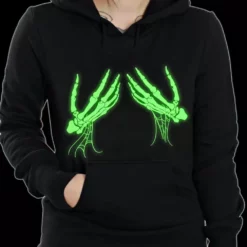 Bewild Glowing Groping Skeleton Hands Adult Hoodie Halloween Prints