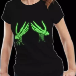 Bewild Halloween Prints Halloween Tshirt - Glowing Groping Skeleton Hands Girl's T-Shirt