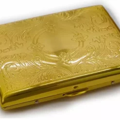 Bewild Gold Etched Cigarette Case (For Regular Size Only)