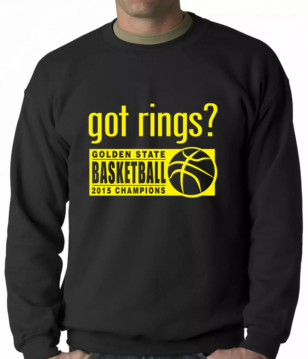 Bewild Got Rings? Golden State2015 Basketball Champs Adult Crewneck 4 Bewild Got Rings? Golden State2015 Basketball Champs Adult Crewneck