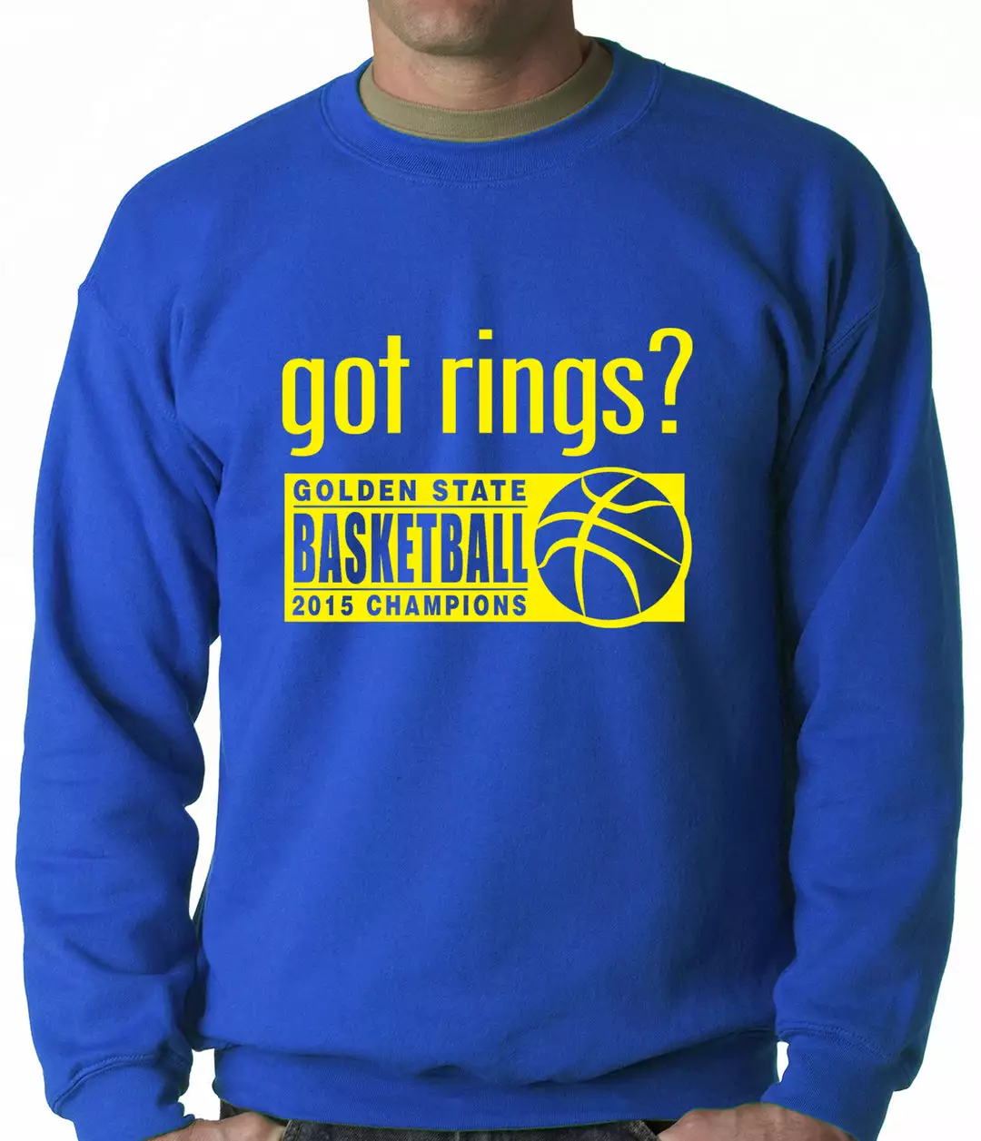 Bewild Got Rings? Golden State2015 Basketball Champs Adult Crewneck 3 Bewild Got Rings? Golden State2015 Basketball Champs Adult Crewneck